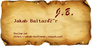 Jakab Baltazár névjegykártya