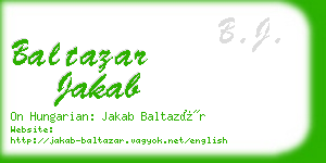 baltazar jakab business card
